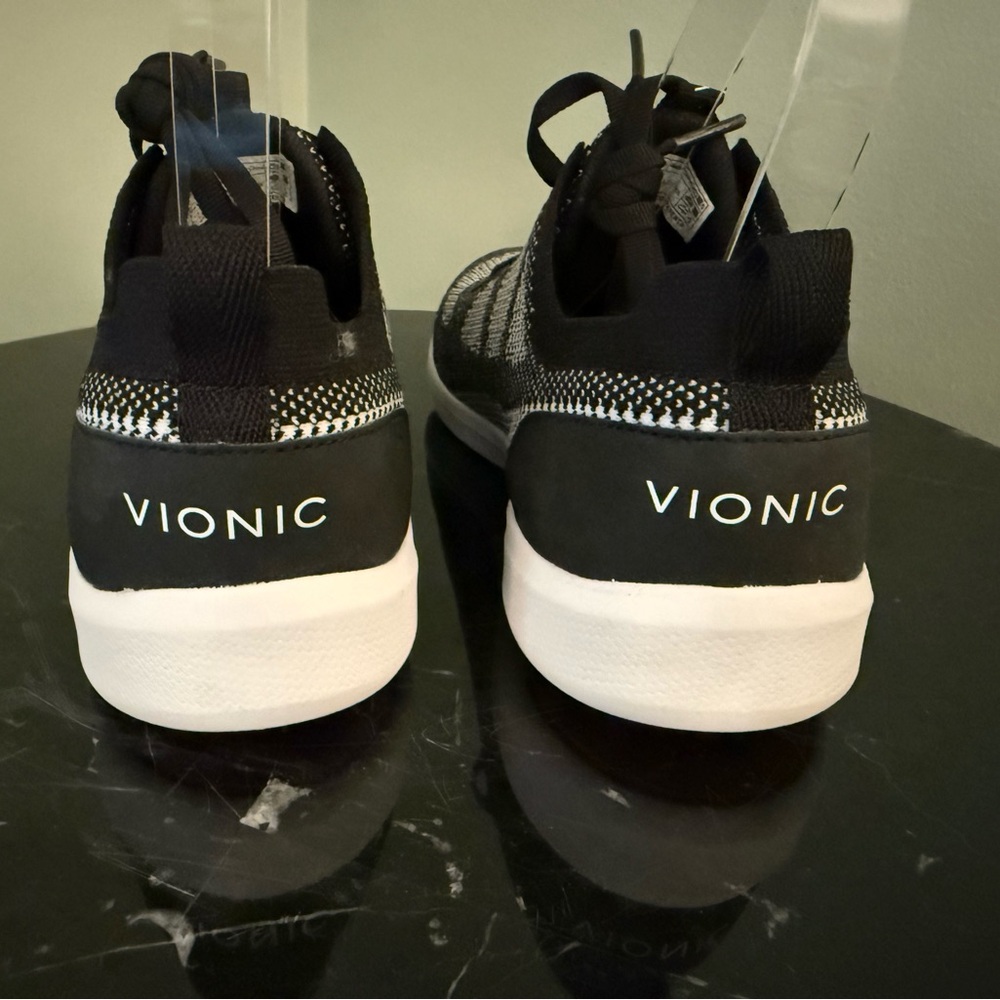 VIONIC Lenora Lace Up Sneaker Black Engineered Mesh - Picture 4 of 12